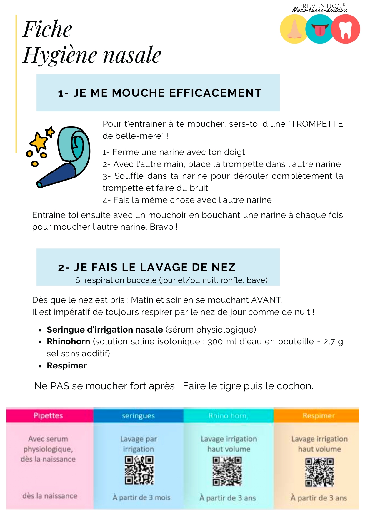 Avoir une bonne hygiène nasale